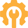 Wrench inside gear icon