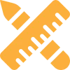 Stationery tools symbol on black background
